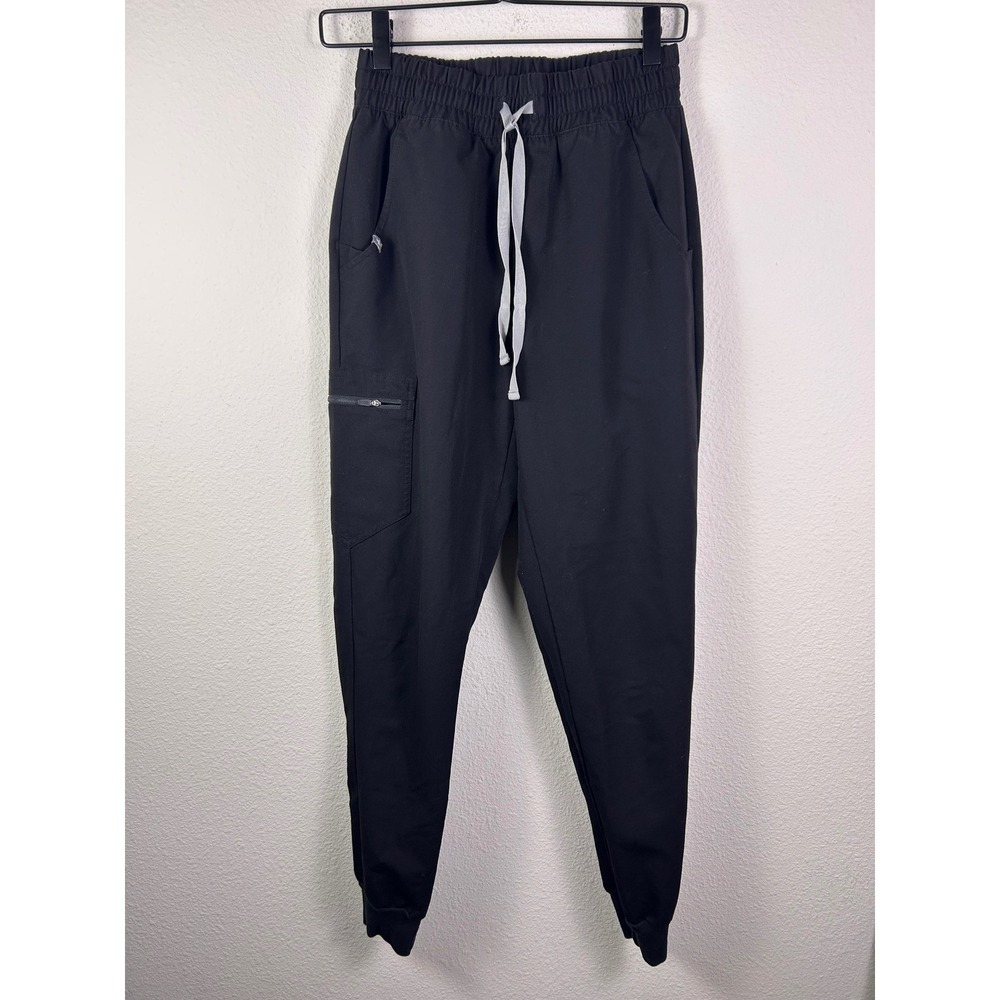 FIGS Technical Collection Black Scrub Jogger Pants Womens XS Elastic Waist